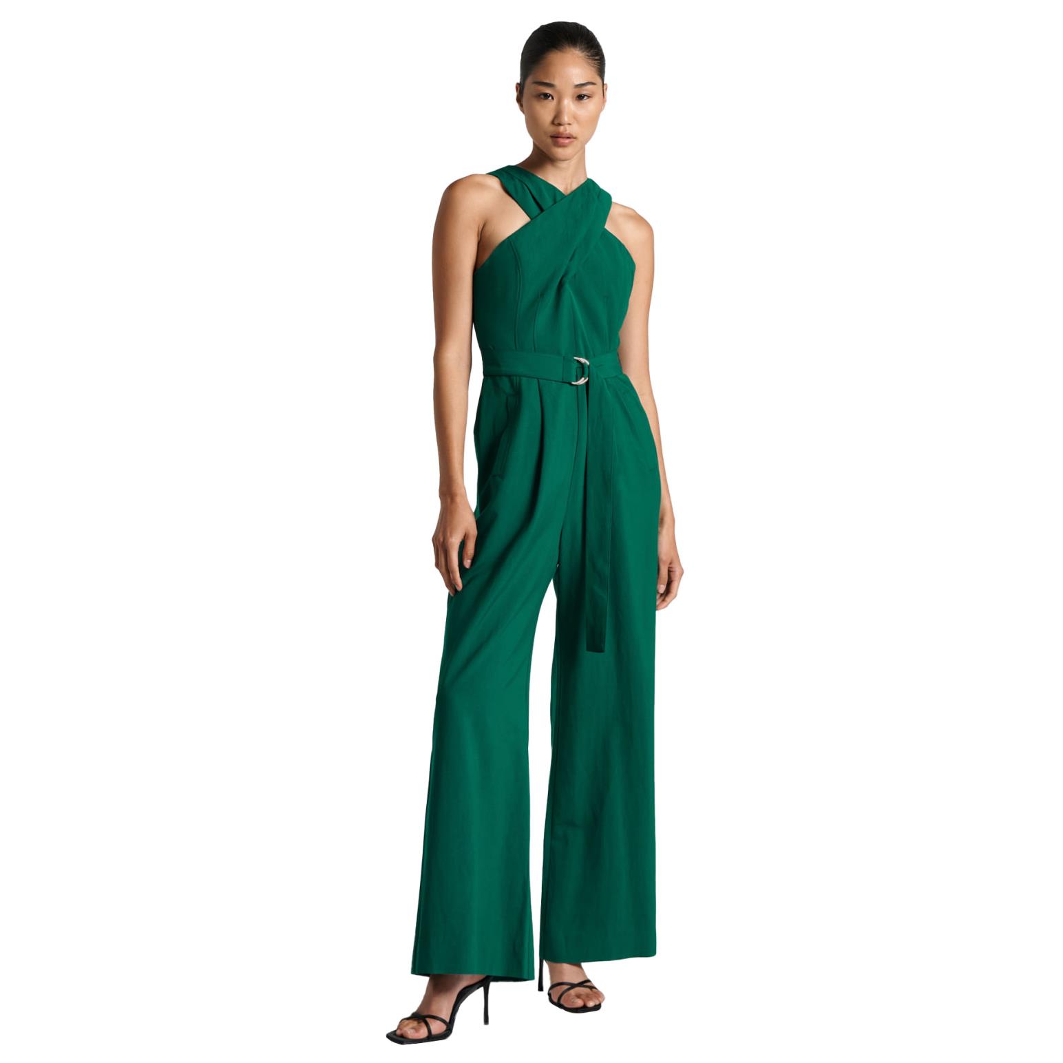 Cue Linen Viscose Wrap Neck Jumpsuit